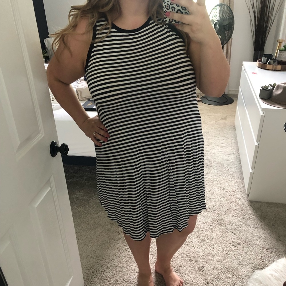 Black and White Stripe Tank Dress
